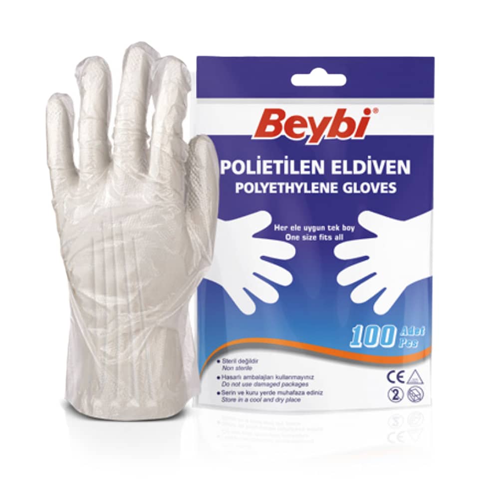 PET Transparente Einmal- Handschuhe im 100er Beutel