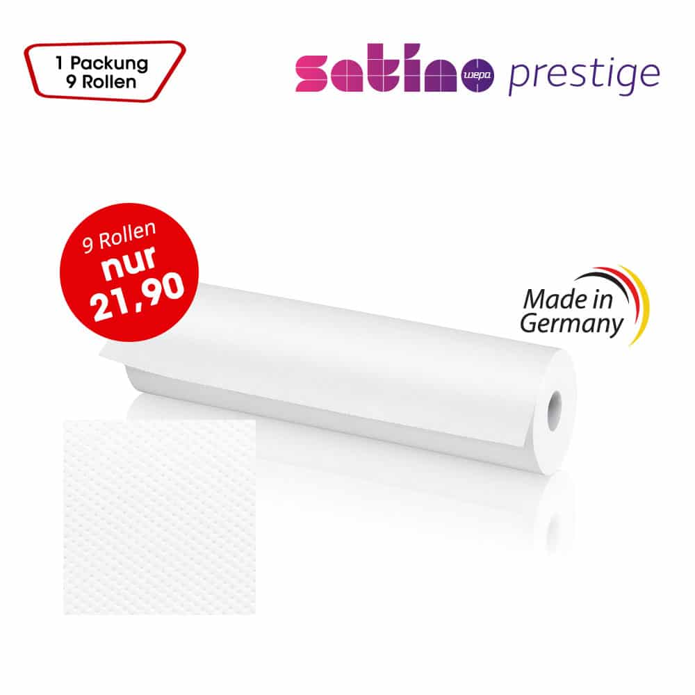 Satino prestige Ärzterolle - Saugstark, reißfest und jede Rolle einzeln hygienisch verpackt