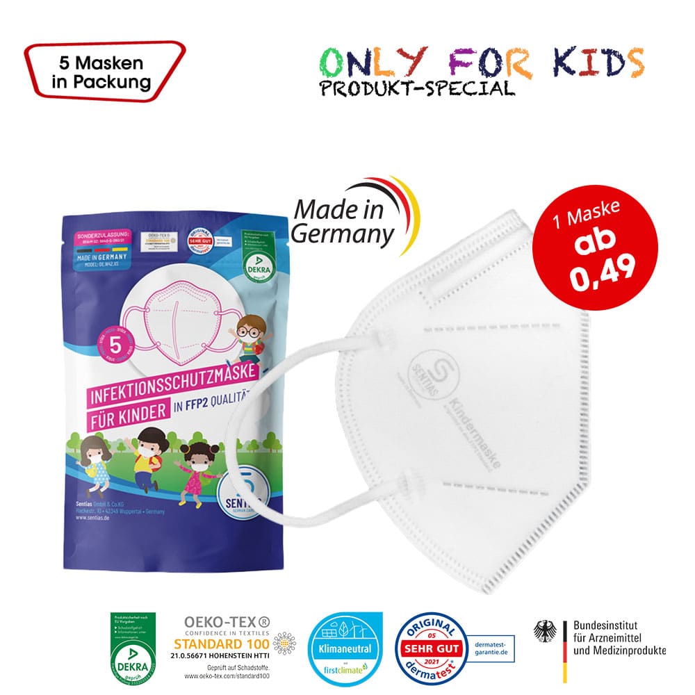 Kindermasken FFP2-Qualität BfArM-zugelassene Schutzmaske - Made in Germany