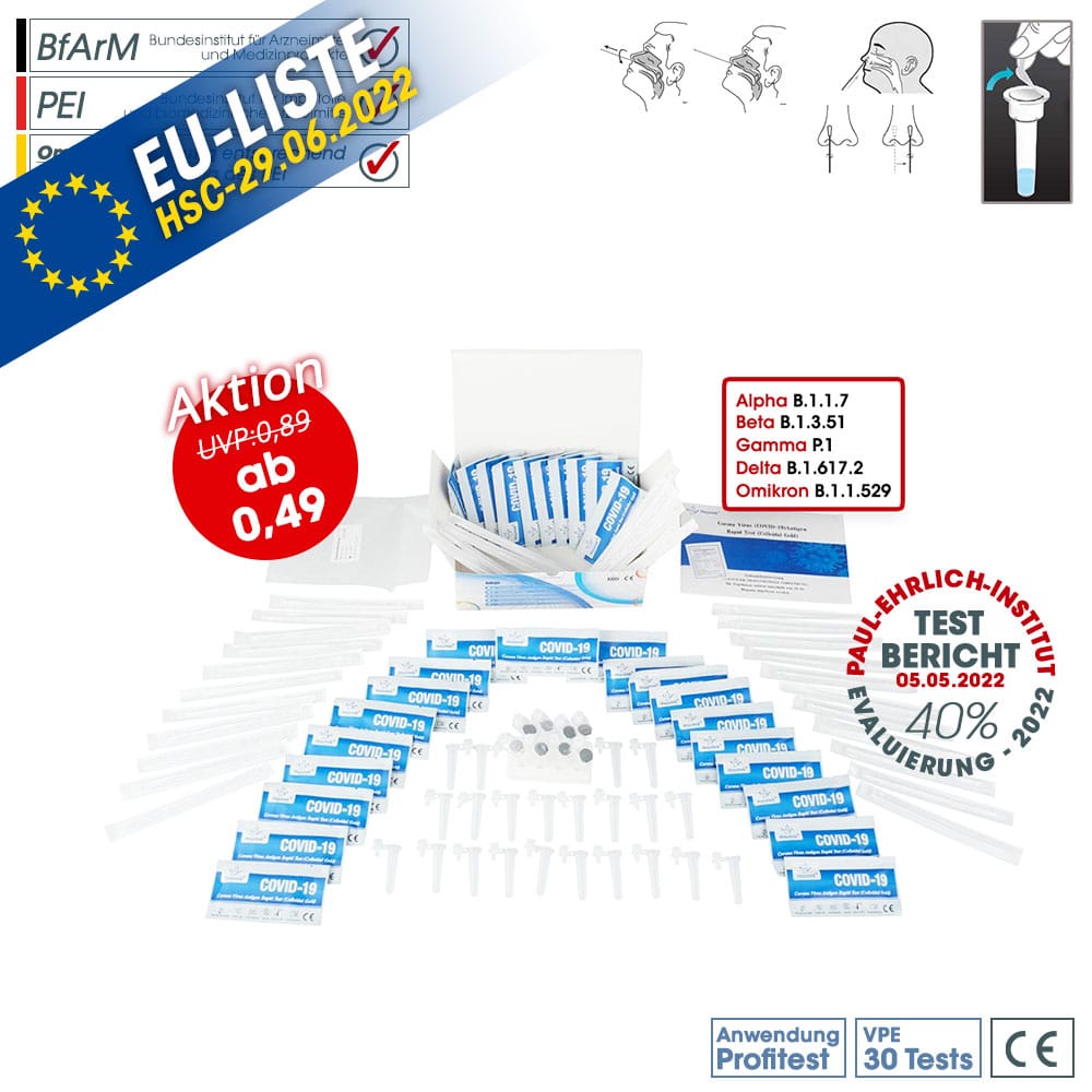 HOYOTEK Corona Antigen 2-in-1 Profi-Schnelltest vorgefüllte Pufferlösung EU-Liste HSC-29.06.2022