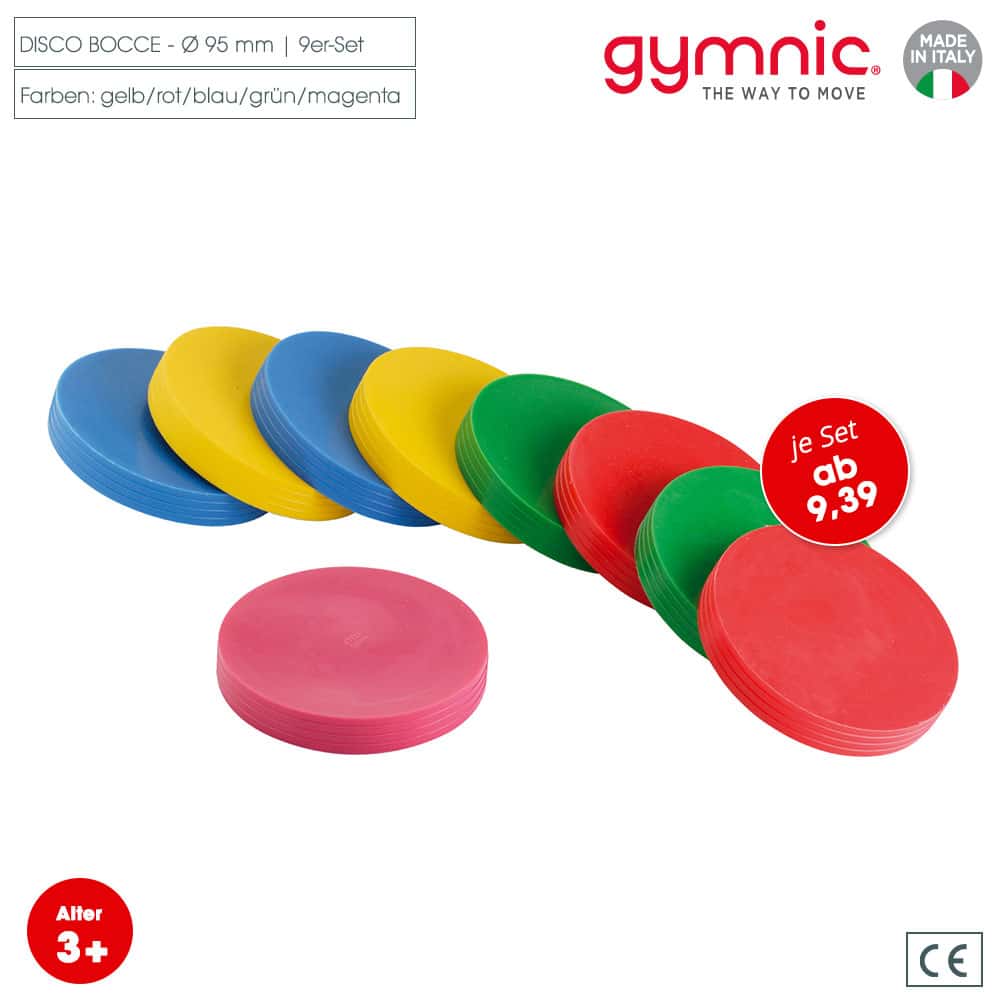 Gymnic DISCO BOCCE 9er Set Bocciaspiel Farbspiele und