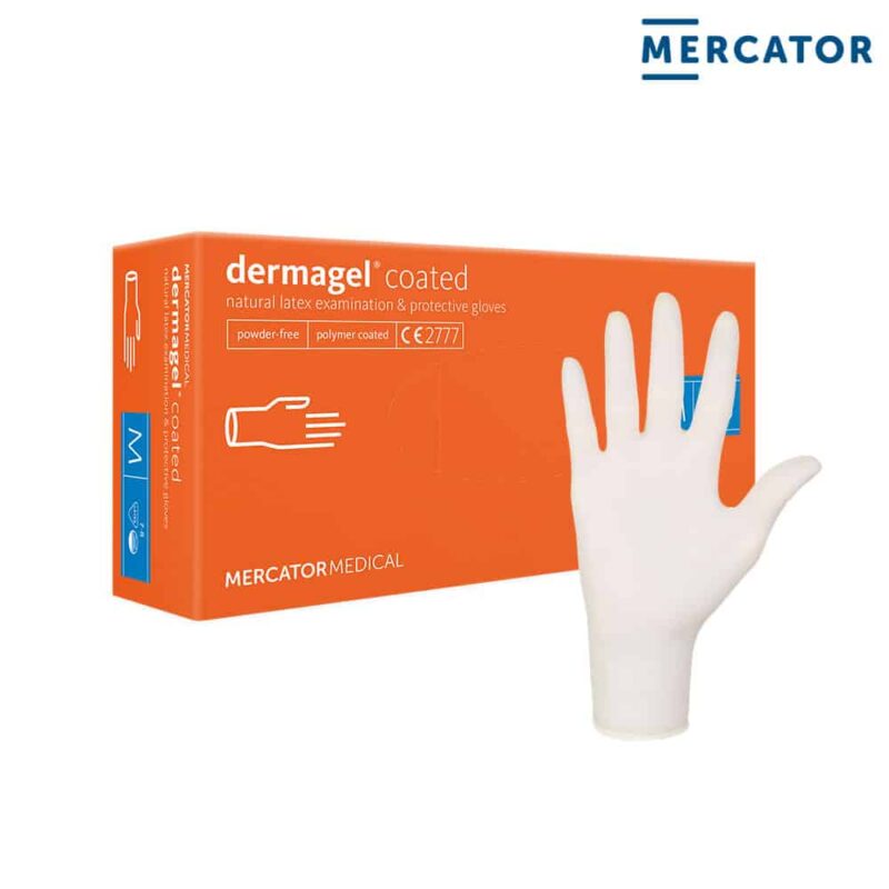 MERCATOR dermagel coated Latex Handschuhe