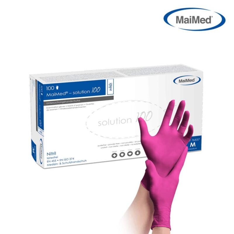 MaiMed-Solution Medizinische Nitril Pinkfarbene Handschuhe für die Untersuchung oder den Schutz