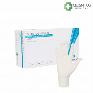 Quantus Medical Latex Handschuhe Cremeweiß - Puderfrei1 Box (100 Stk./Box)